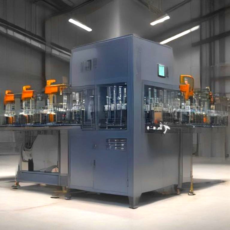 Precision filling nozzles dosing liquid into bottles